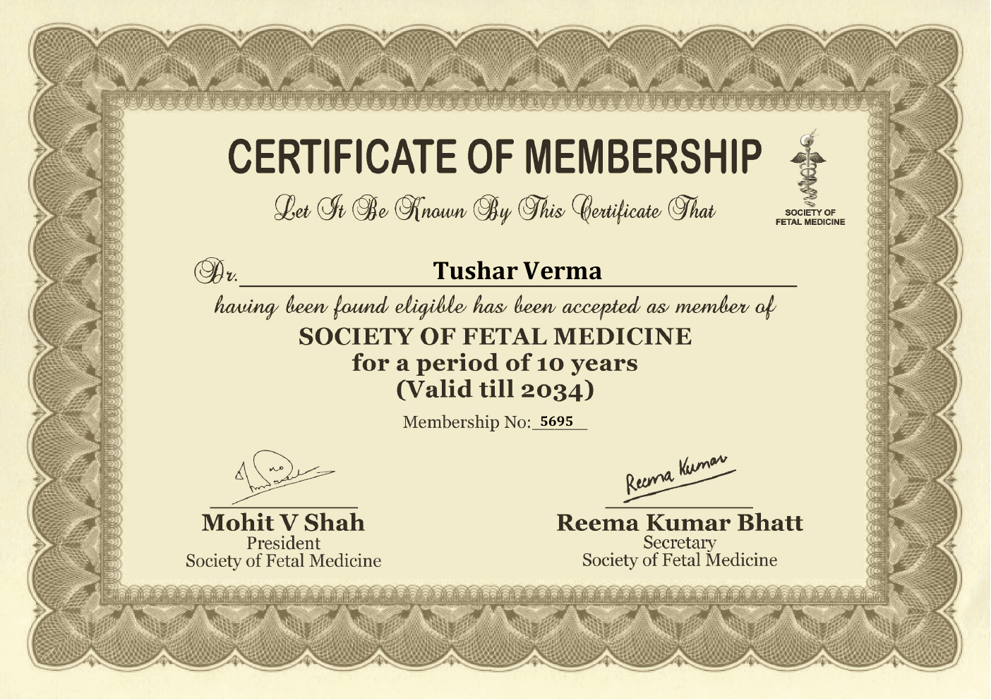 Society of Fetal Medicine — Professional membership